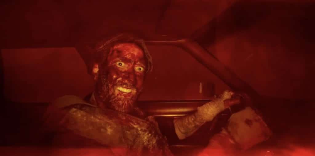 Nic Cage covered in blood