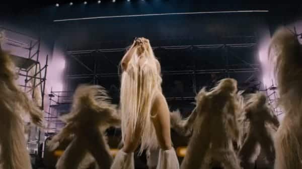 Doja Cat performing "Demons" live at Coachella 2024.