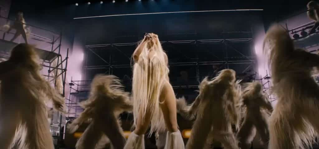 Doja Cat performing "Demons" live at Coachella 2024.