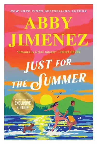 Book cover with sunset and ocean.