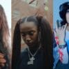 Collage of female rappers from left to right: CLIP, Bktherula, and Molly Santana.
