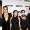 A photo of an Asian man in a black jacket next to a photo of five tanned women with brown hair, one is wearing white and the rest are wearing black posing in front of a white backdrop