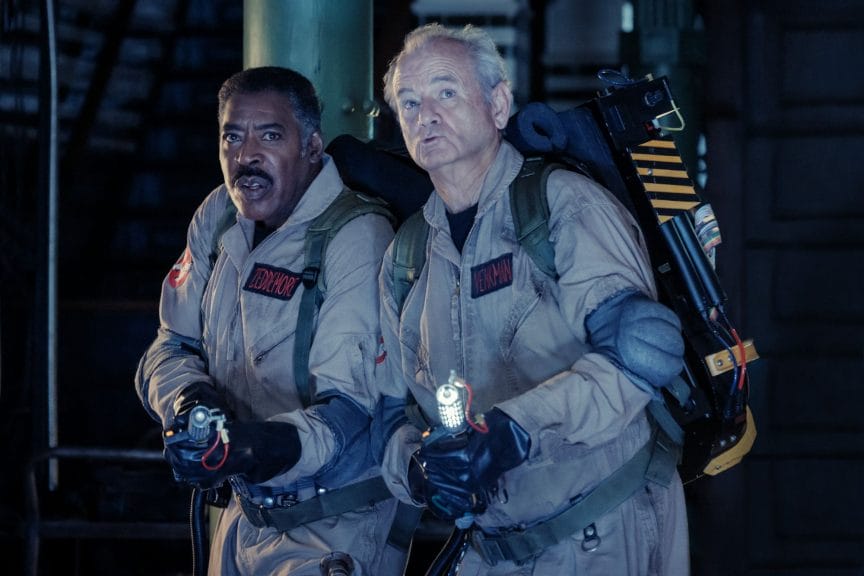 Ernie Hudson and Bill Murray in Ghostbusters: Frozen Empire.