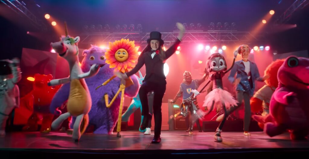 The IF characters dancing.