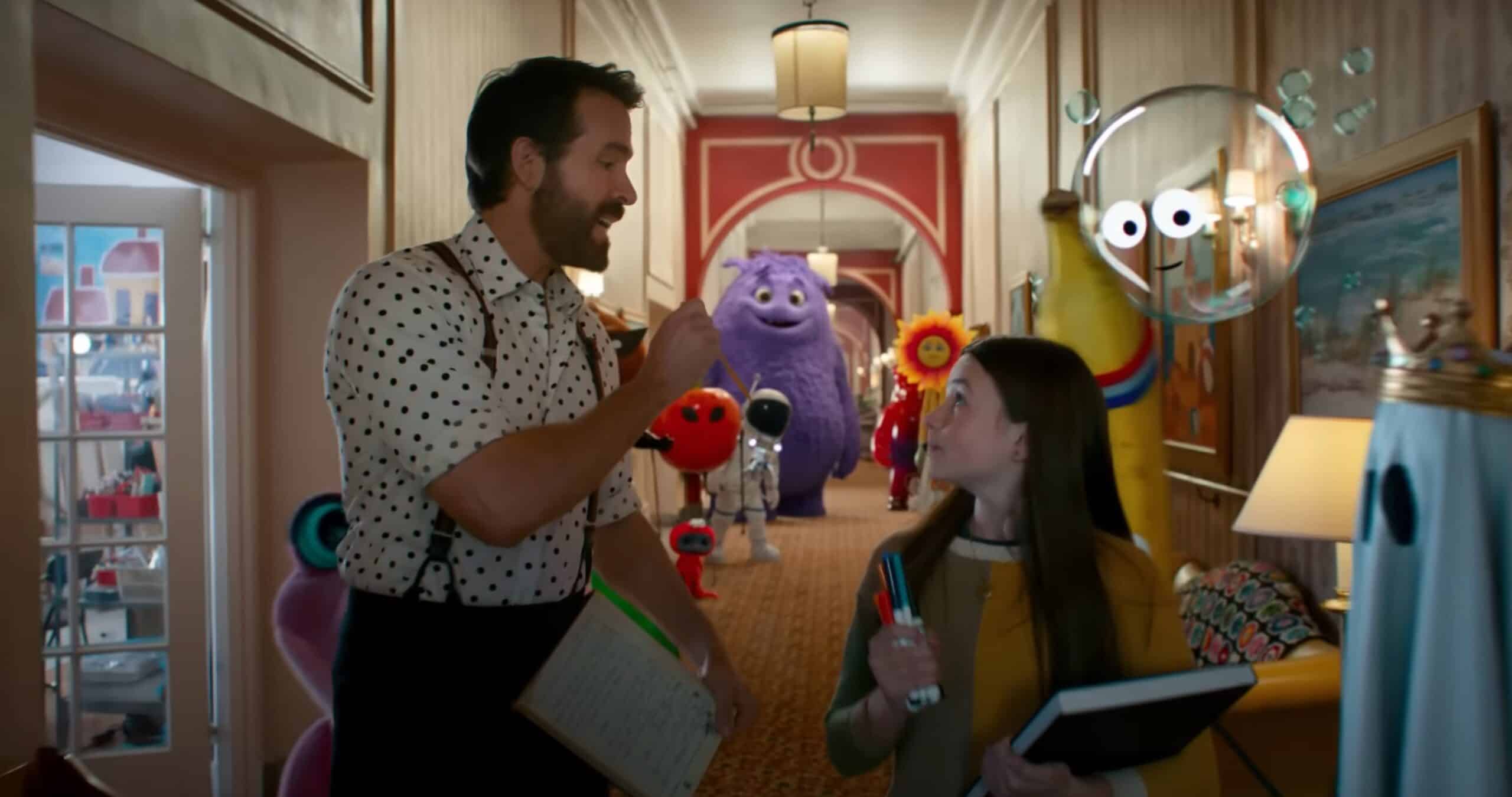 The IF characters walking through a hallway.