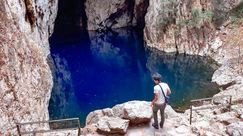 A Tourist Explores The Chinhoyi Caves