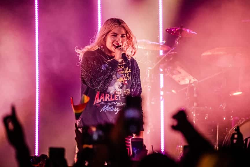Singer on stage