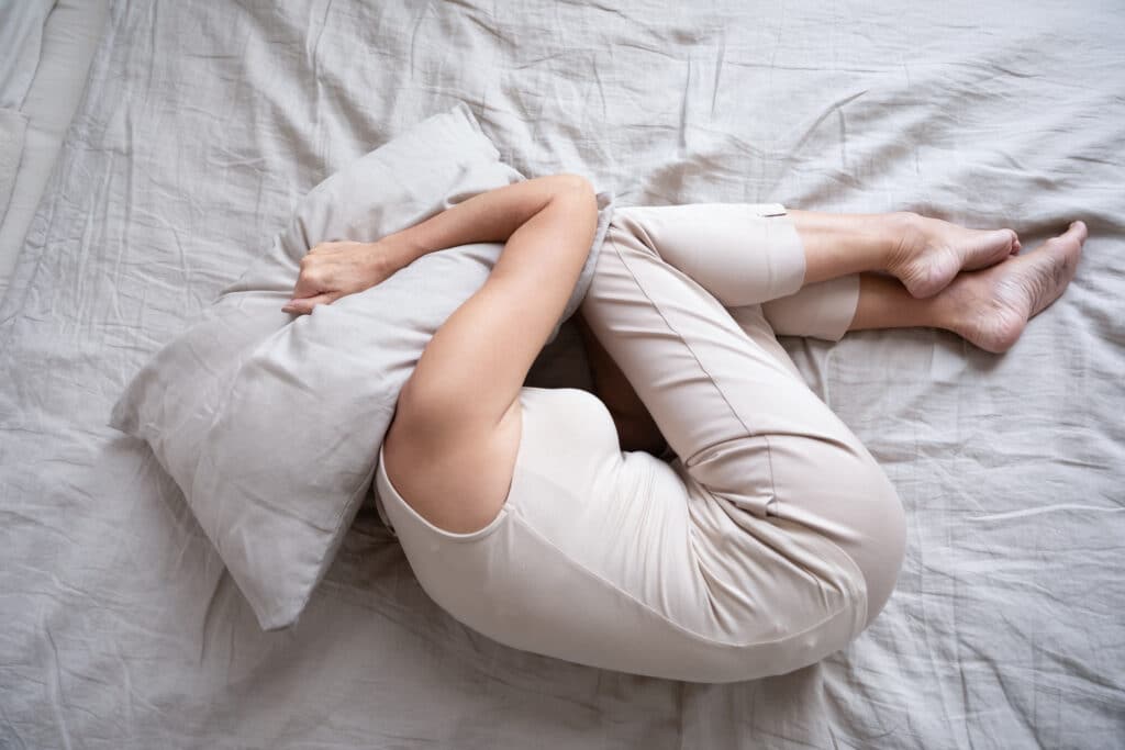 Person lying in bed