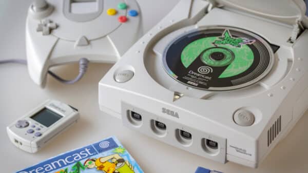 The SEGA Dreamcast with Jet Set Radio.