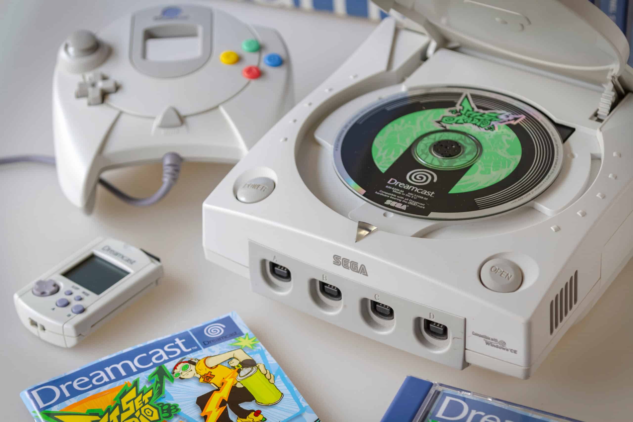 The SEGA Dreamcast with Jet Set Radio.