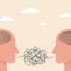 Heads talking with scribbled speech