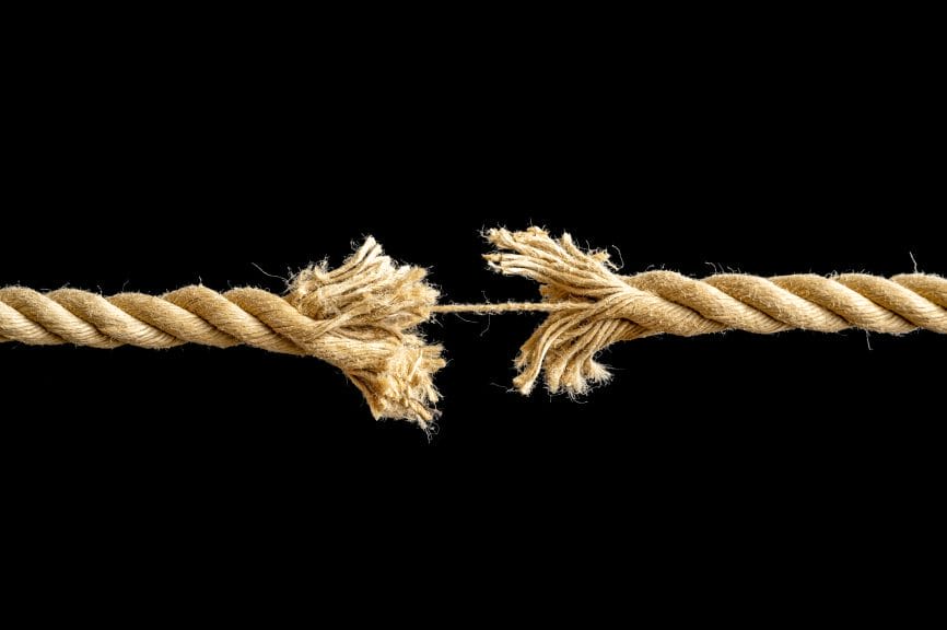 Rope about to break