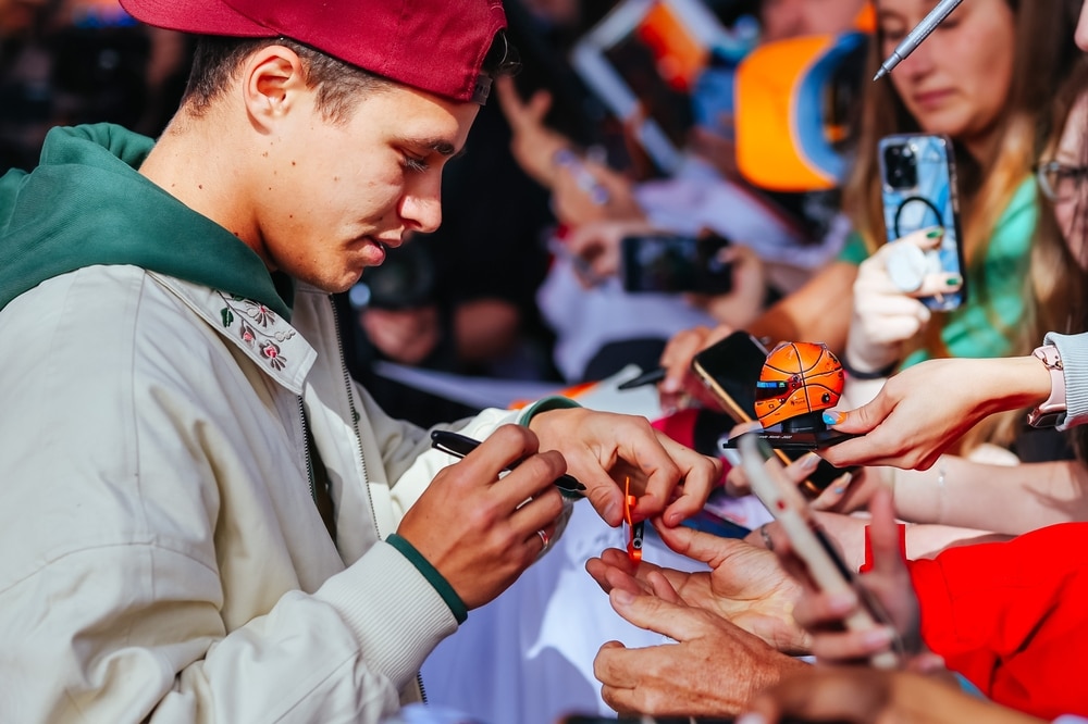 Lando Norris meets fans at the Australian Grand Prix.