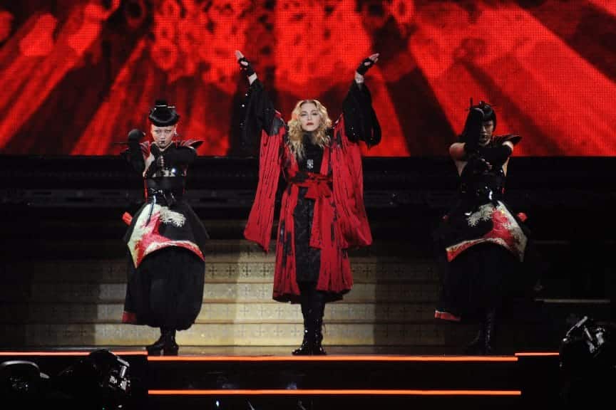 Madonna performing on stage