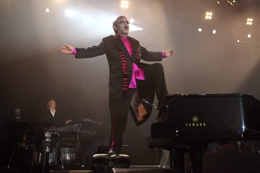Elton John performing