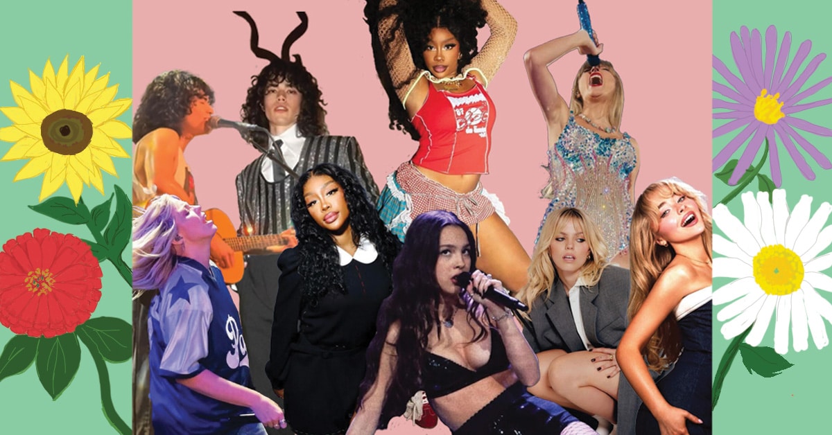 Pop singers wearing summer outfits