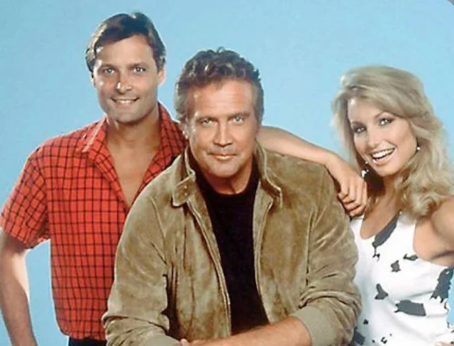 DOUGLAS BARR, LEE MAJORS AND HEATHER THOMAS in The Fall Guy