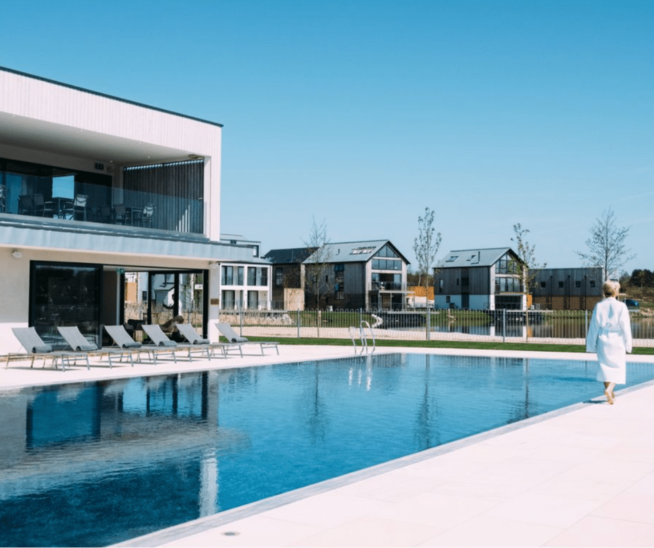 Photo of the Silver Lake Dorset of the pool and the buildings surrounding