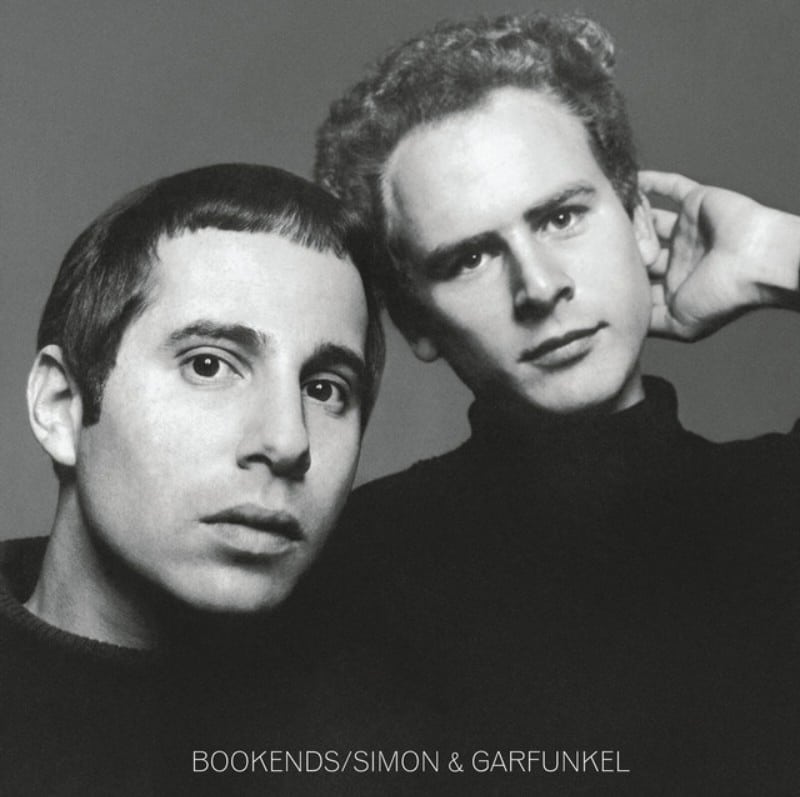 Album art featuring a black and white image of Paul Simon and Art Garfunkel.