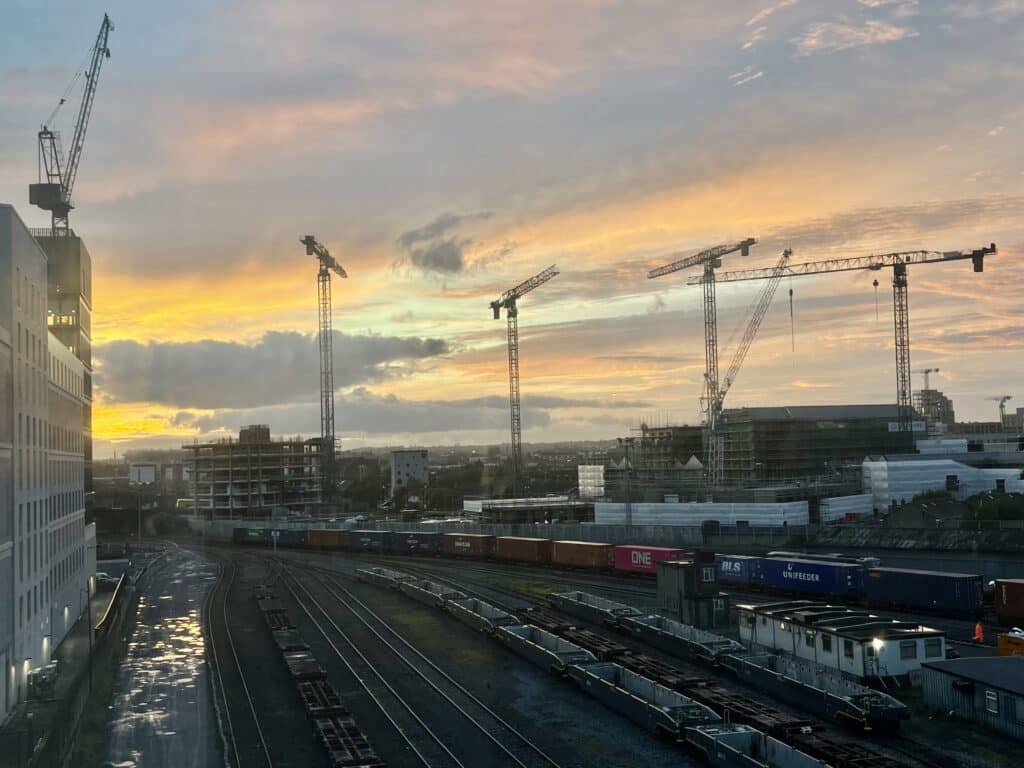 Sunset from my window in Dublin, on the last day. Credit: Deia Leykind