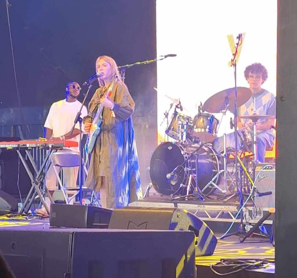Maya Delilah performing on the Locomotion stage at Cross the Tracks