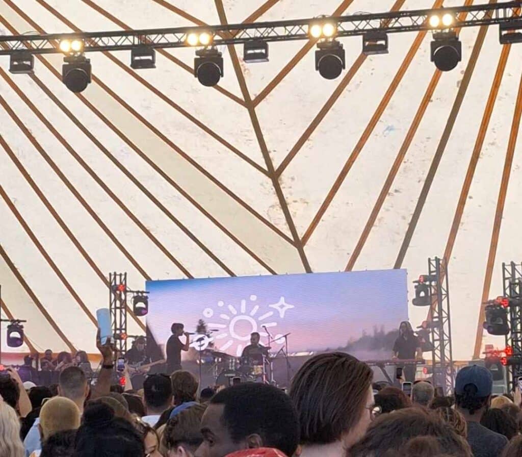 Orion Sun performing on the D-Railed stage at Cross the Tracks