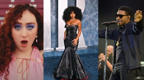 From left to right, Chappell Roan, Megan Thee Stallion, Usher