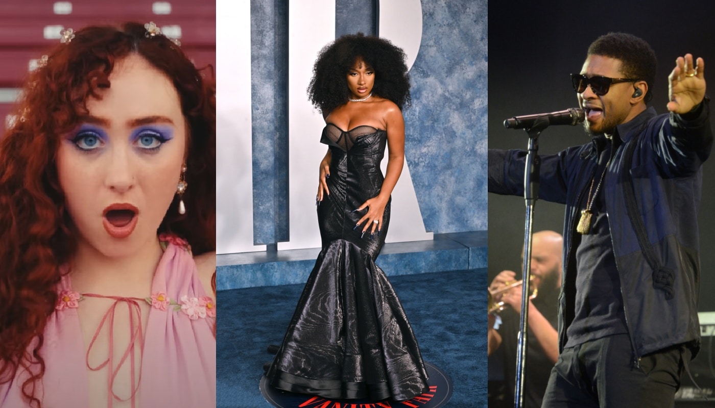 From left to right, Chappell Roan, Megan Thee Stallion, Usher