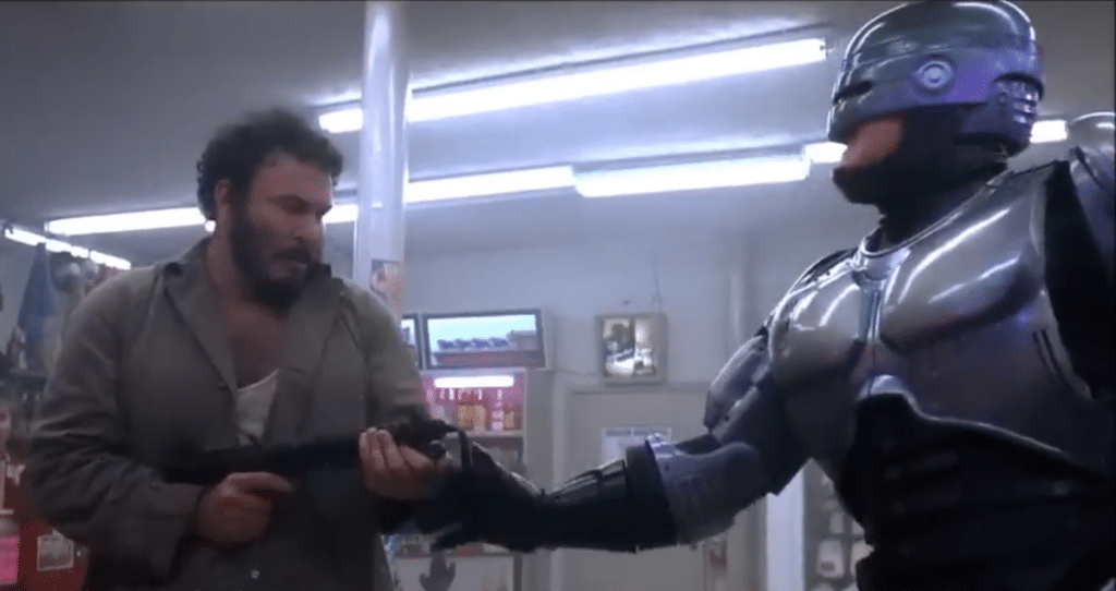 Robocop scene/ high tech dystopia