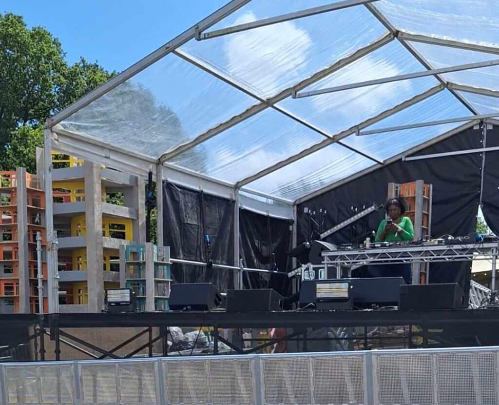 Yazmin Lacey performing on the Funk Junction stage at Cross the Tracks