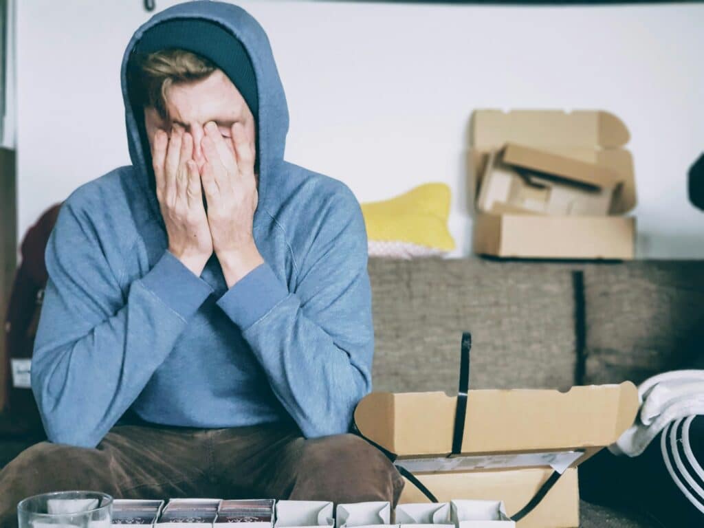 guy on couch nervous