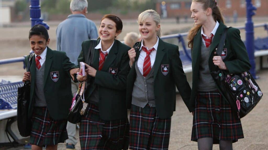 A clip of Geogia and her friends walking down the street from Angus, Thongs, and the Perfect Snogging