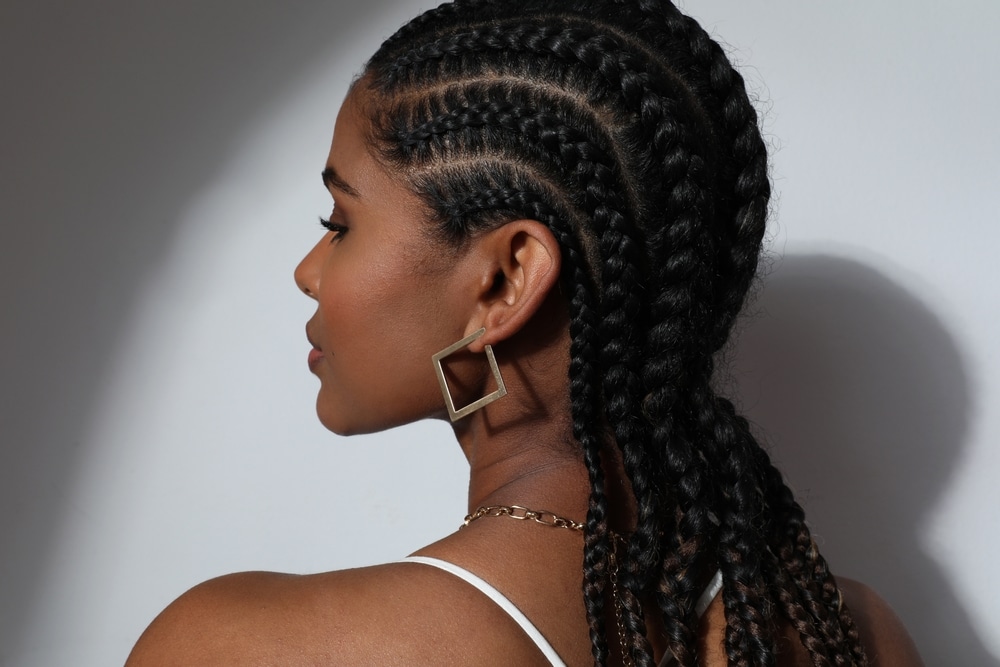 Picture of cornrows from a back side angle.