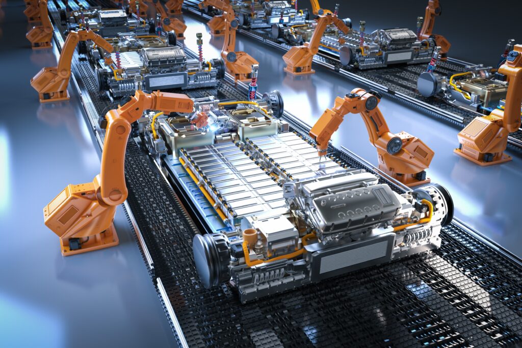 Lithium Ion batteries in production for EV cars.