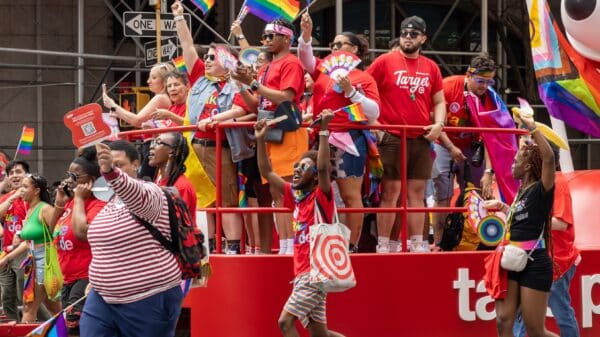 Target float at Pride parade.
