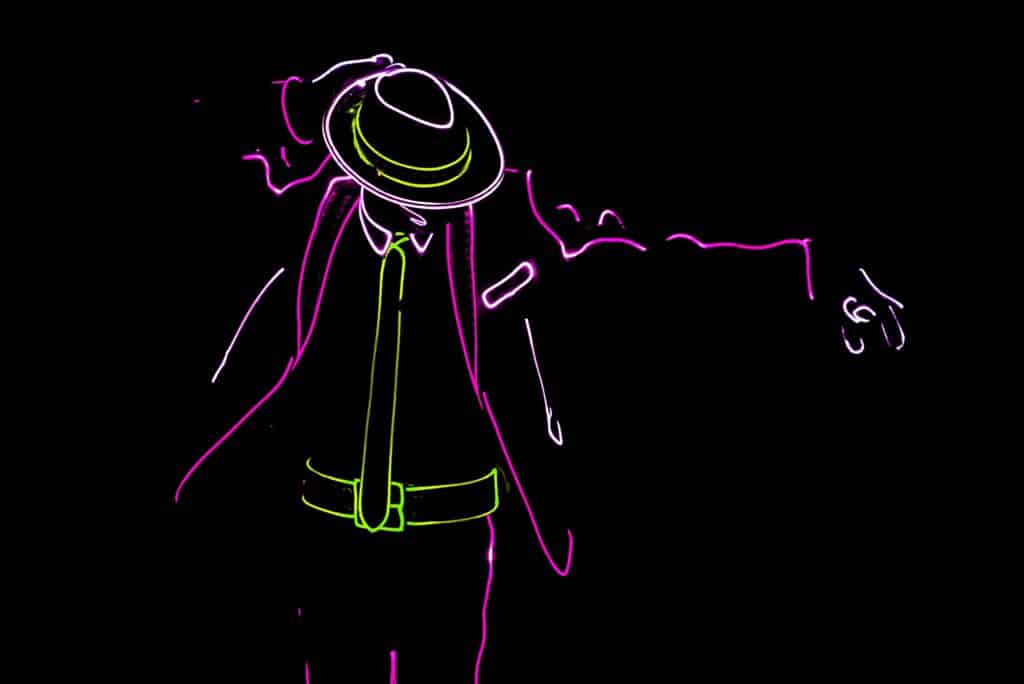 A drawing of Michael Jackson dancing.