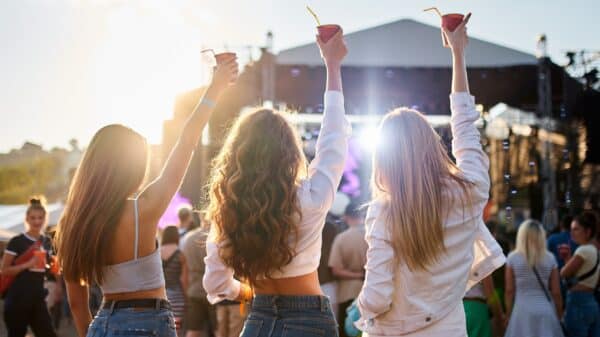 music festival goers