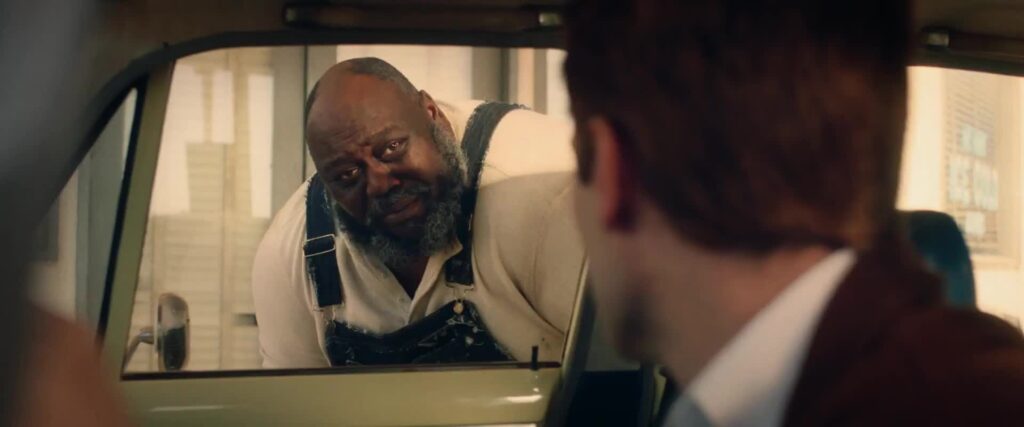 Faizon Love and Jim Cummings in The Last Stop in Yuma County.