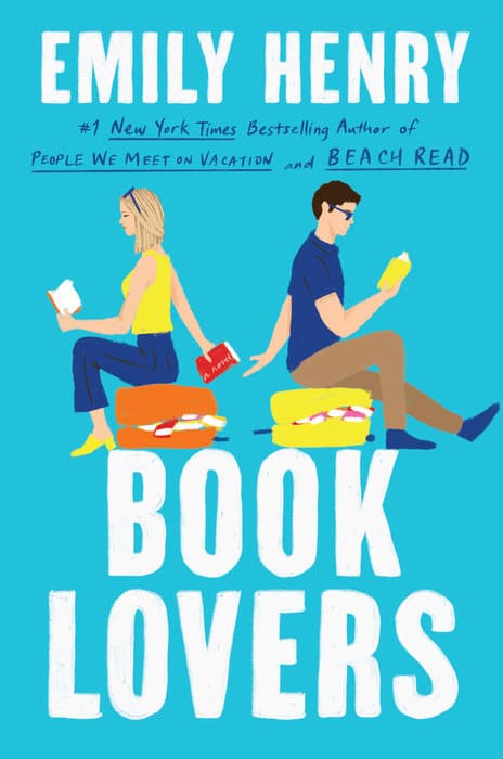 bool cover: blue background and a cartoon drawing of two people, sitting on suitcases, faced away from eachother, each with a hand held out behind them, almost touching