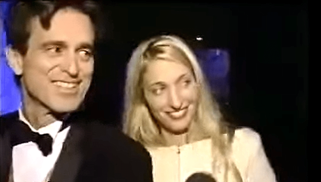 Carolyn Bessette-Kennedy at the 1998 Fire and Ice Ball in a classic outfit.