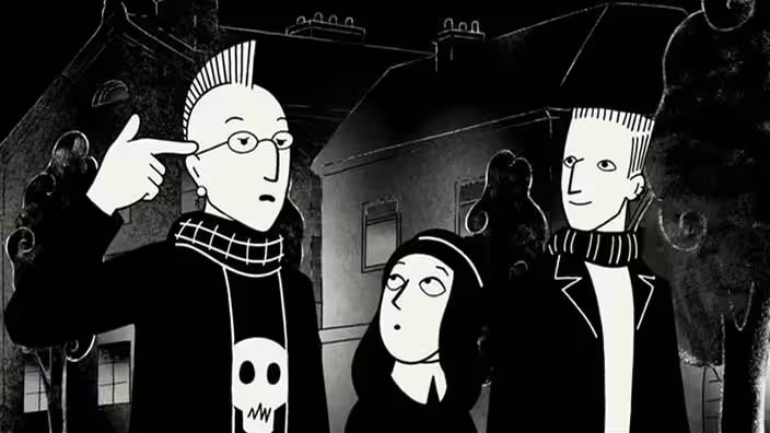 Marjane Satrapi talks amongst her friends in Austria.