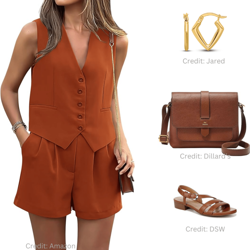 Summer outfit inspired by Italian drink Aperol Spritz