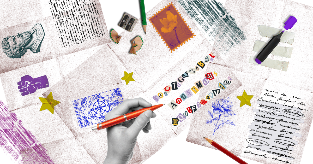 Get Off Your Phone and Make a Zine! (and Zine Prompts) collage