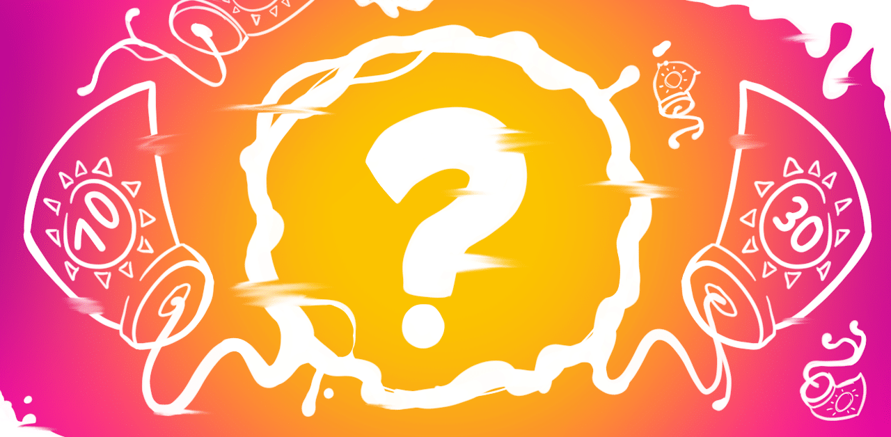 Brightly colored image with sunscreen tubes and question mark to debunk myths