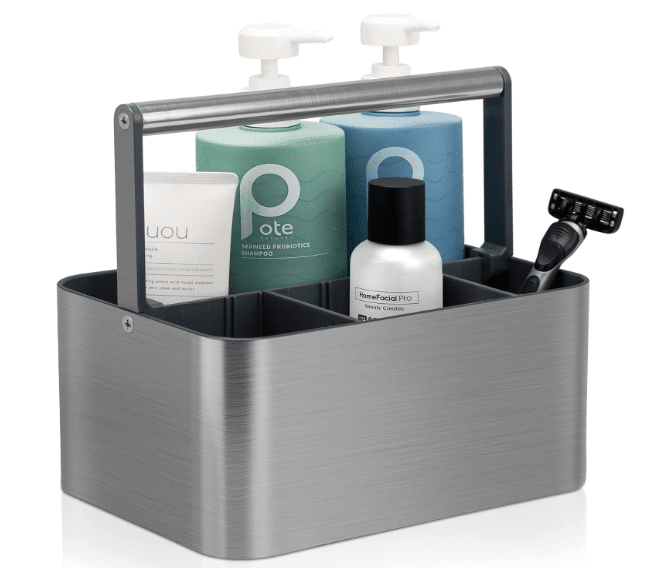 An image from amazon.com showing the back to school college dorm product: A portable shower caddy basket bin.