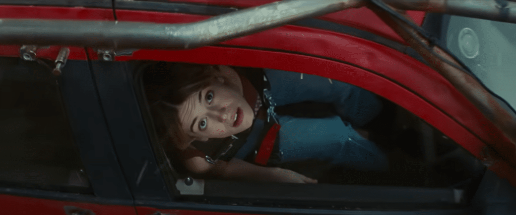Edgar-Jones' Kate looking at the eye of the storm. Credit: YouTube/Universal Pictures