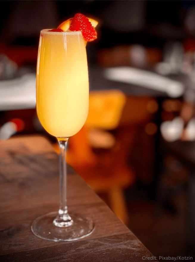 Glass of bellini