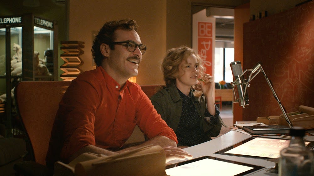 Joaquin Phoenix and Amy Adams in Her (2013).