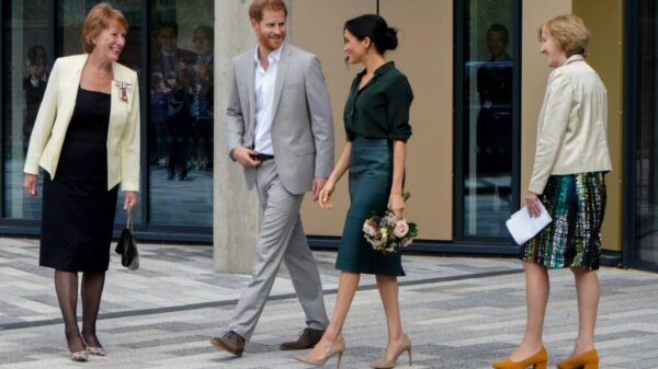 Harry and Megan walking.