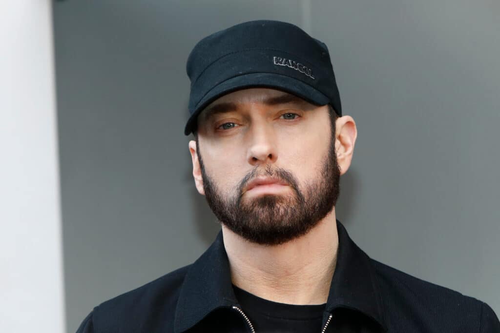 Em at 50 Cent's star ceremony. Credit: Shutterstock/Kathy Hutchins